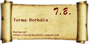 Torma Borbála névjegykártya